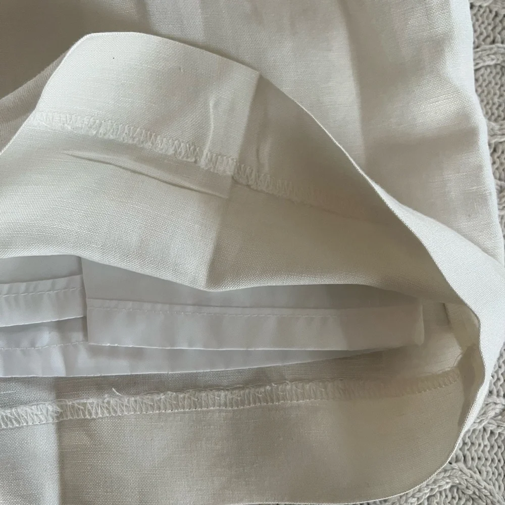 NEW! East 5th Rich White Linen Rayon Lined Trouser Pant Women’s size 8
